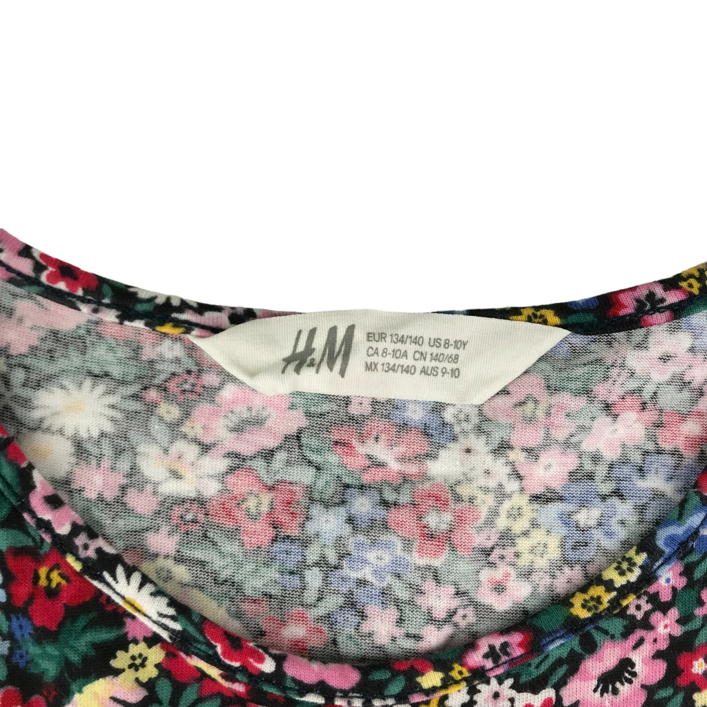 H&M Dress Age 9 Multicoloured Floral Cotton