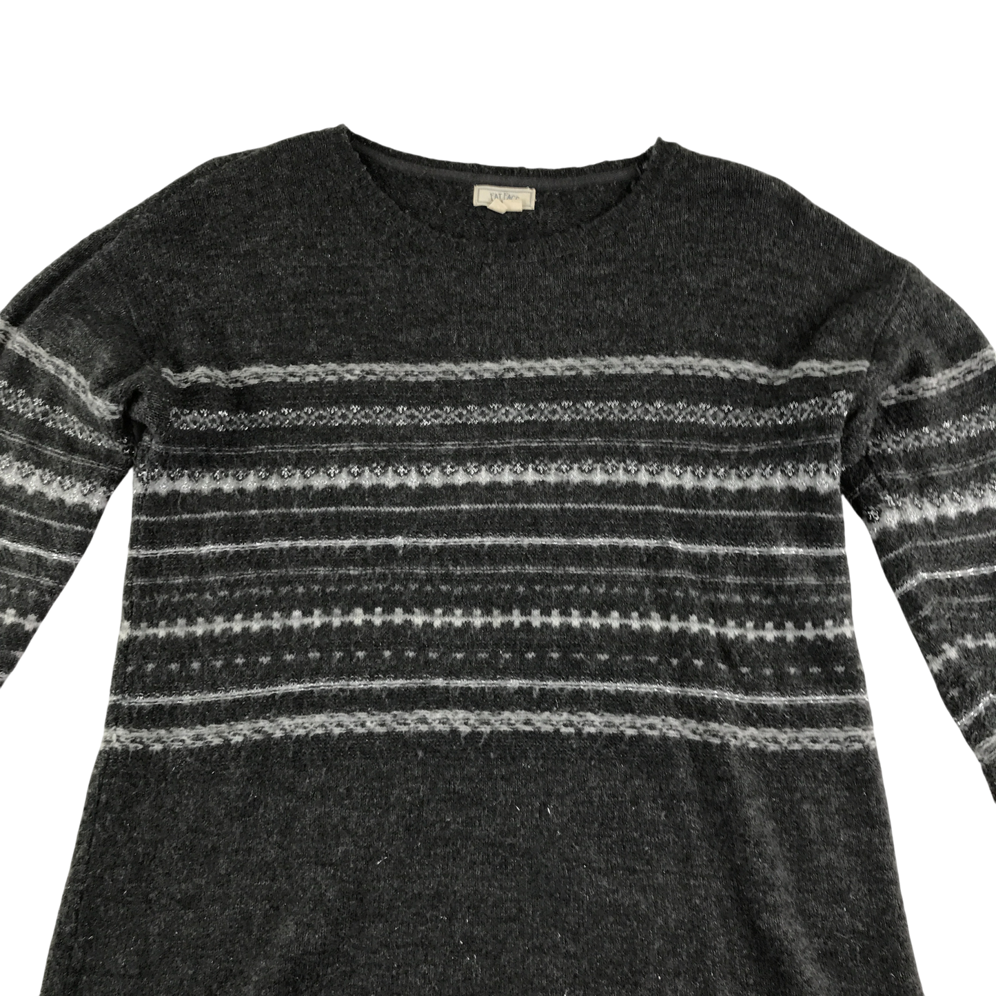 Fat Face Jumper UK 8 Grey with Festive Style Pattern