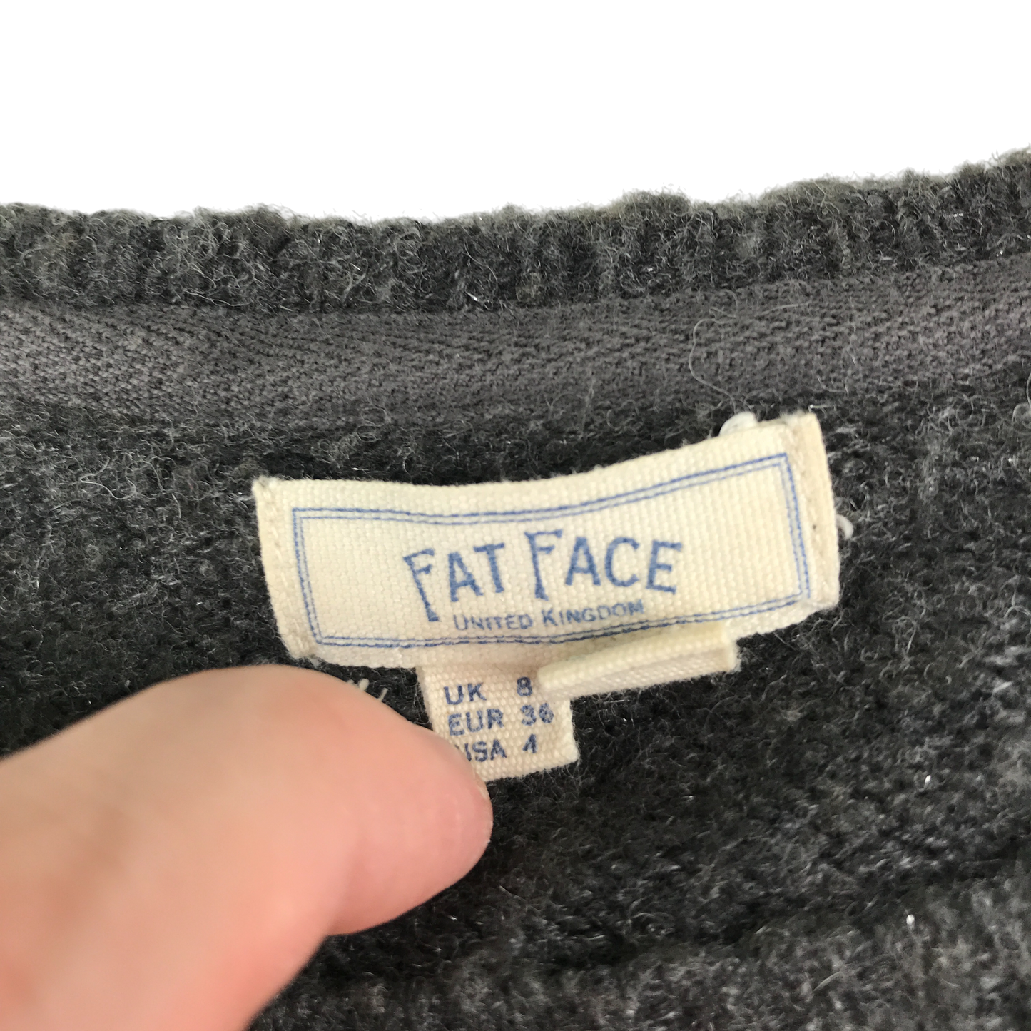 Fat Face Jumper UK 8 Grey with Festive Style Pattern