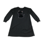 H&M Jumper Dress 9-10 Years Black with Cat Print