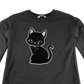 H&M Jumper Dress 9-10 Years Black with Cat Print