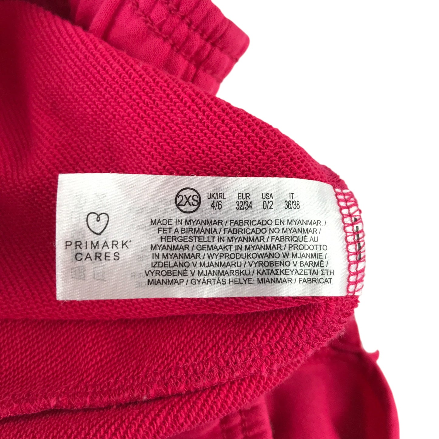 Primark shorts women's 4/6 pink plain elasticated waist