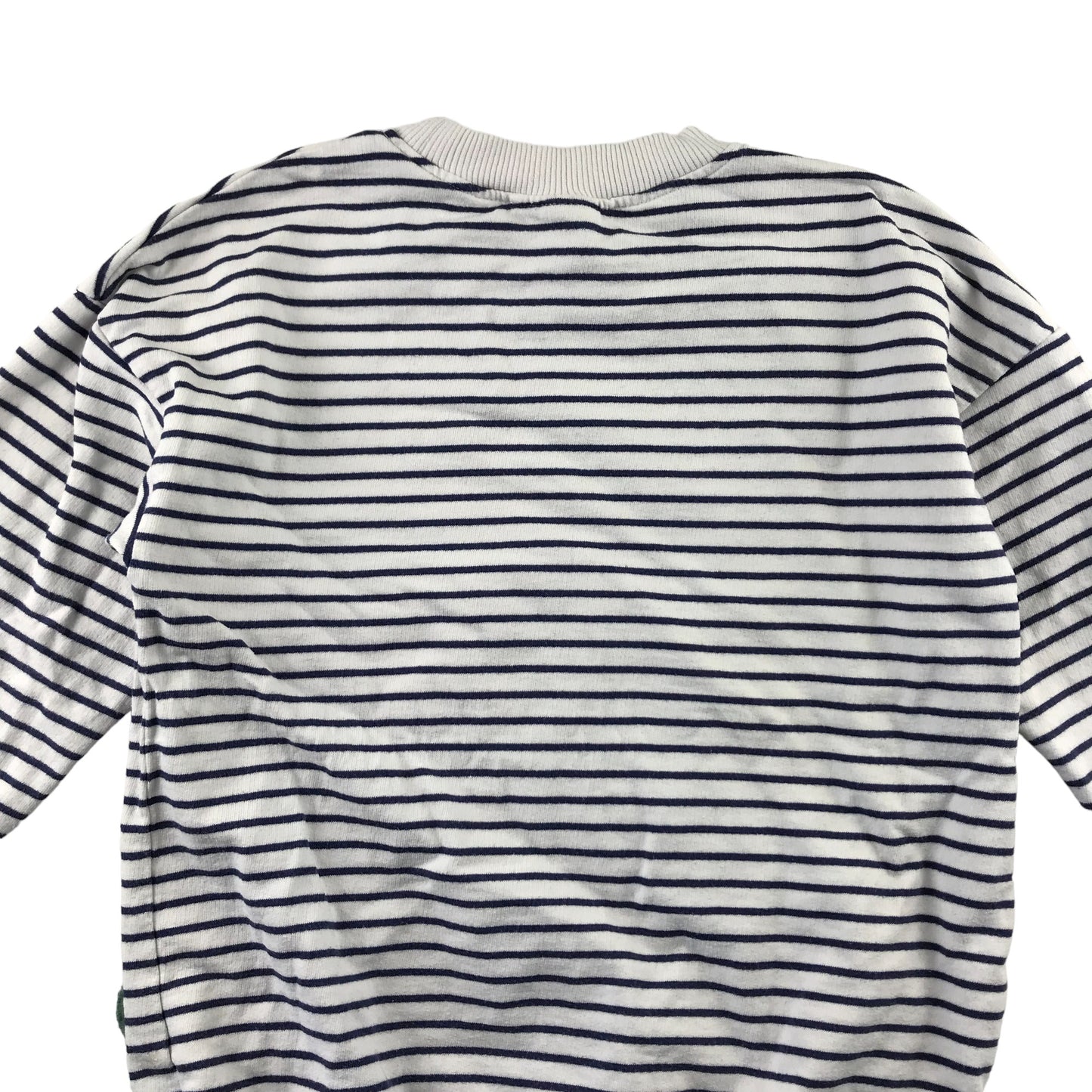 Next sweater 5-6 years White and Navy Stripy with Colourful Flower Cotton