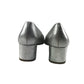 M&S Insolia Low Heel Shoes Shoe Size 5.5 Silver Shiny Hunky Heel