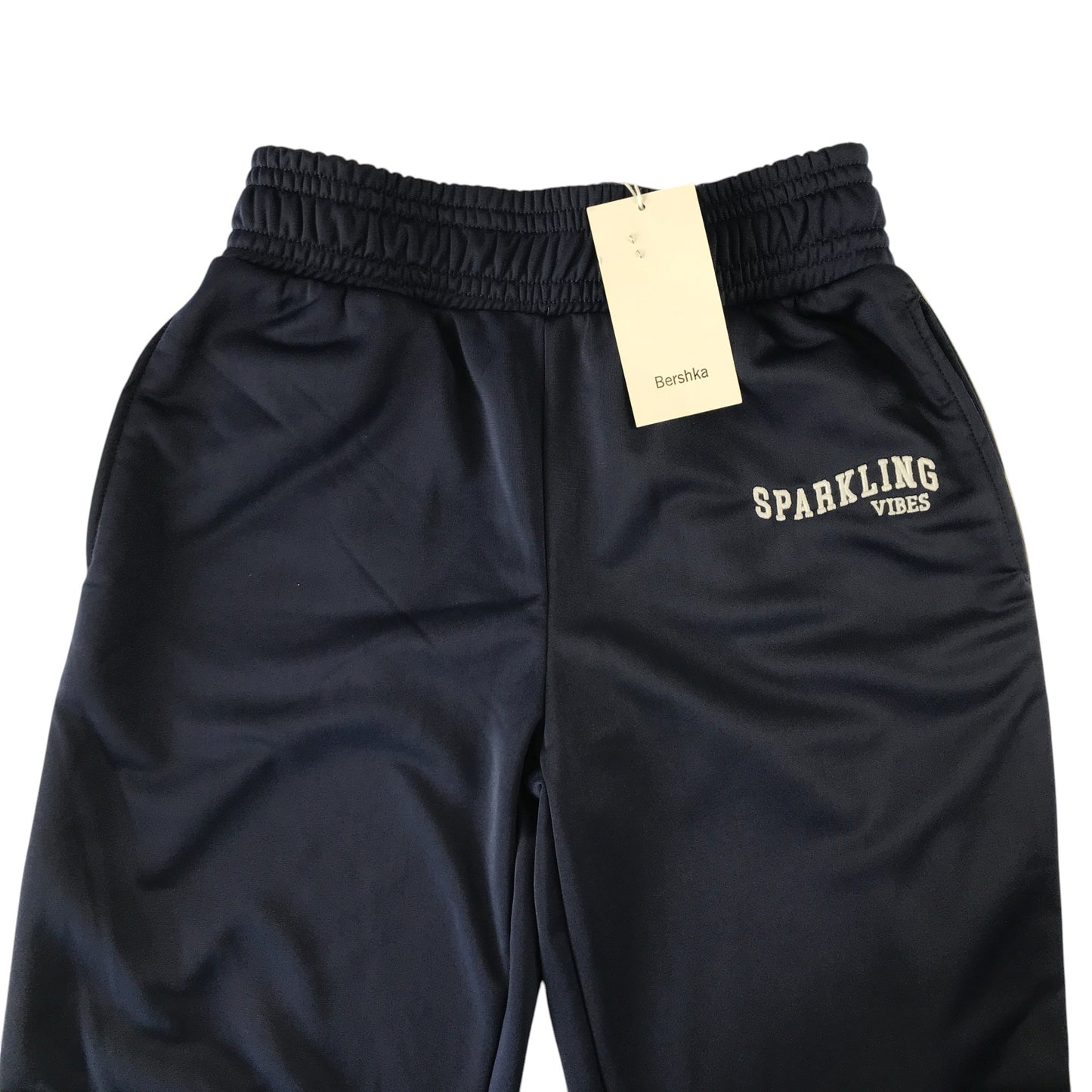Bershka joggers women's S navy wide tracksuit style