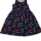H&M Dress Age 8-10 Navy Cherry Print Cotton