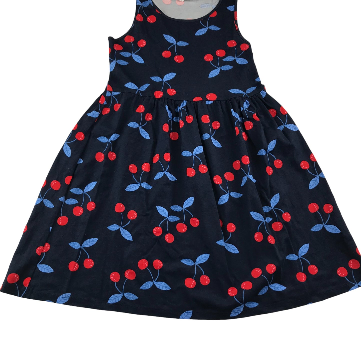 H&M Dress Age 8-10 Navy Cherry Print Cotton