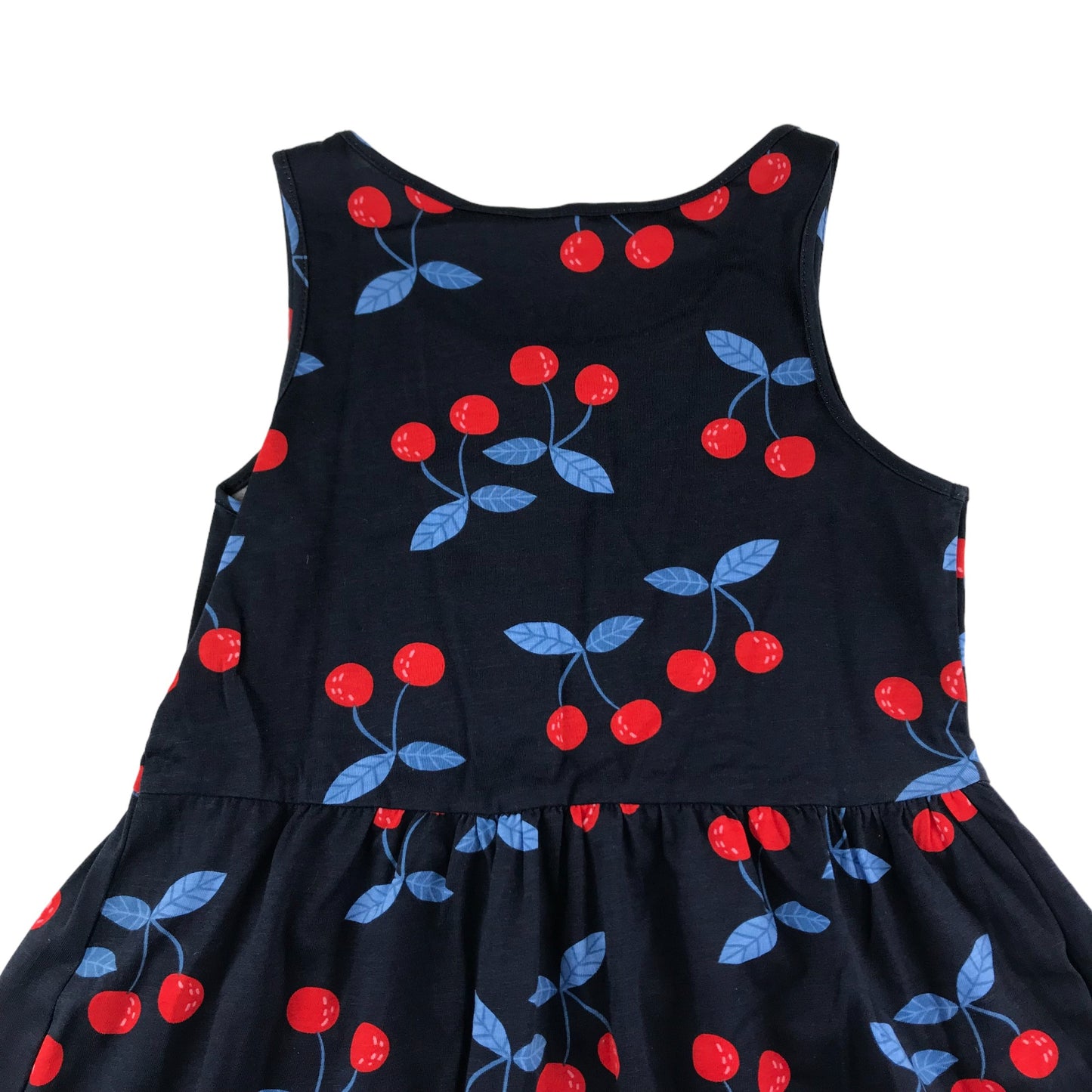 H&M Dress Age 8-10 Navy Cherry Print Cotton