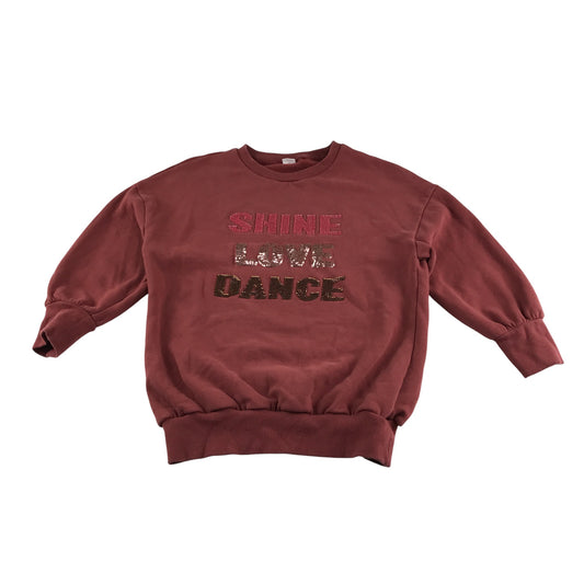 Next Sweater 10-11 Years vintage pink sequin text design