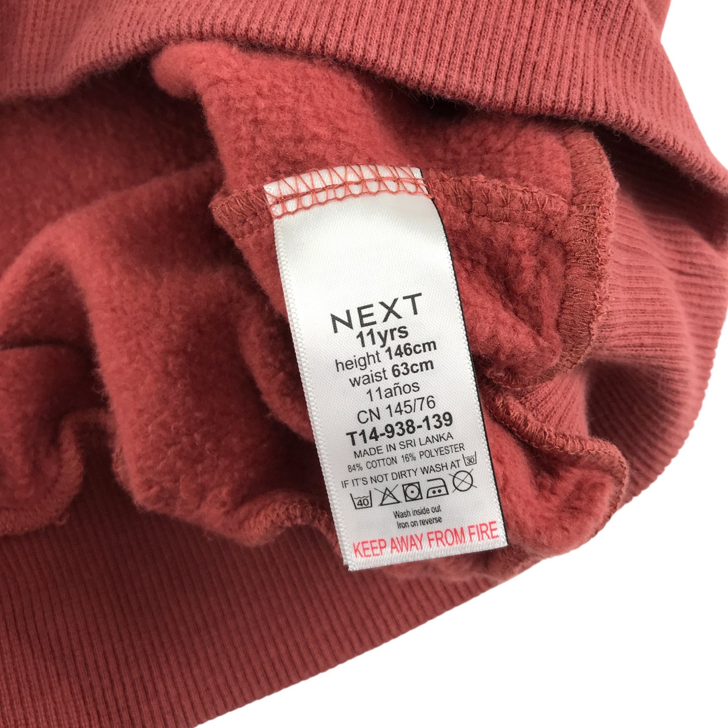 Next Sweater 10-11 Years vintage pink sequin text design