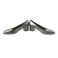 M&S Insolia Low Heel Shoes Shoe Size 5.5 Silver Shiny Hunky Heel