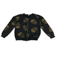 Hanweisi Sweater 9-10 years black with golden skull print full zipper