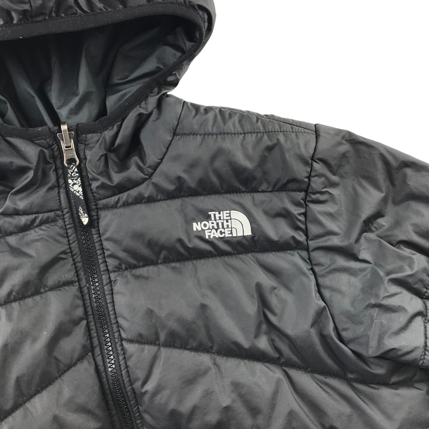 The North Face reversible jacket 11-12 years black puffer with hood