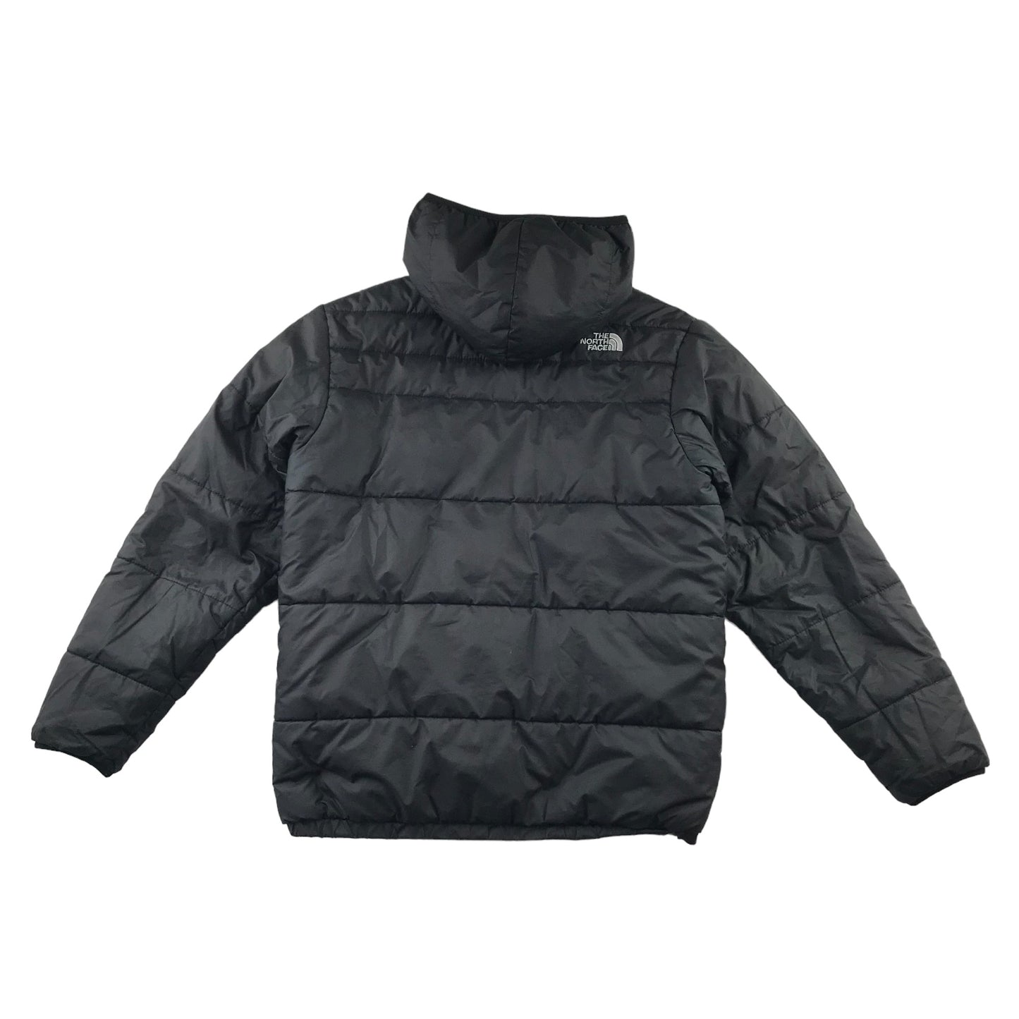 The North Face reversible jacket 11-12 years black puffer with hood