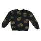 Hanweisi Sweater 9-10 years black with golden skull print full zipper