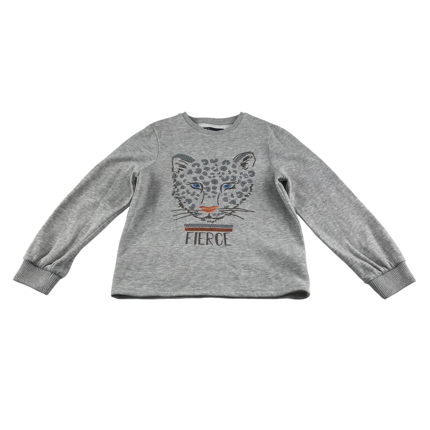 M&S Sweater 10-11 years grey cat graphic design