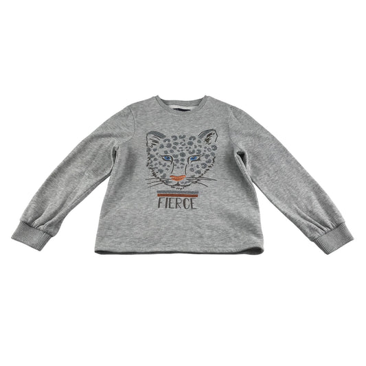 M&S Sweater 10-11 years grey cat graphic design