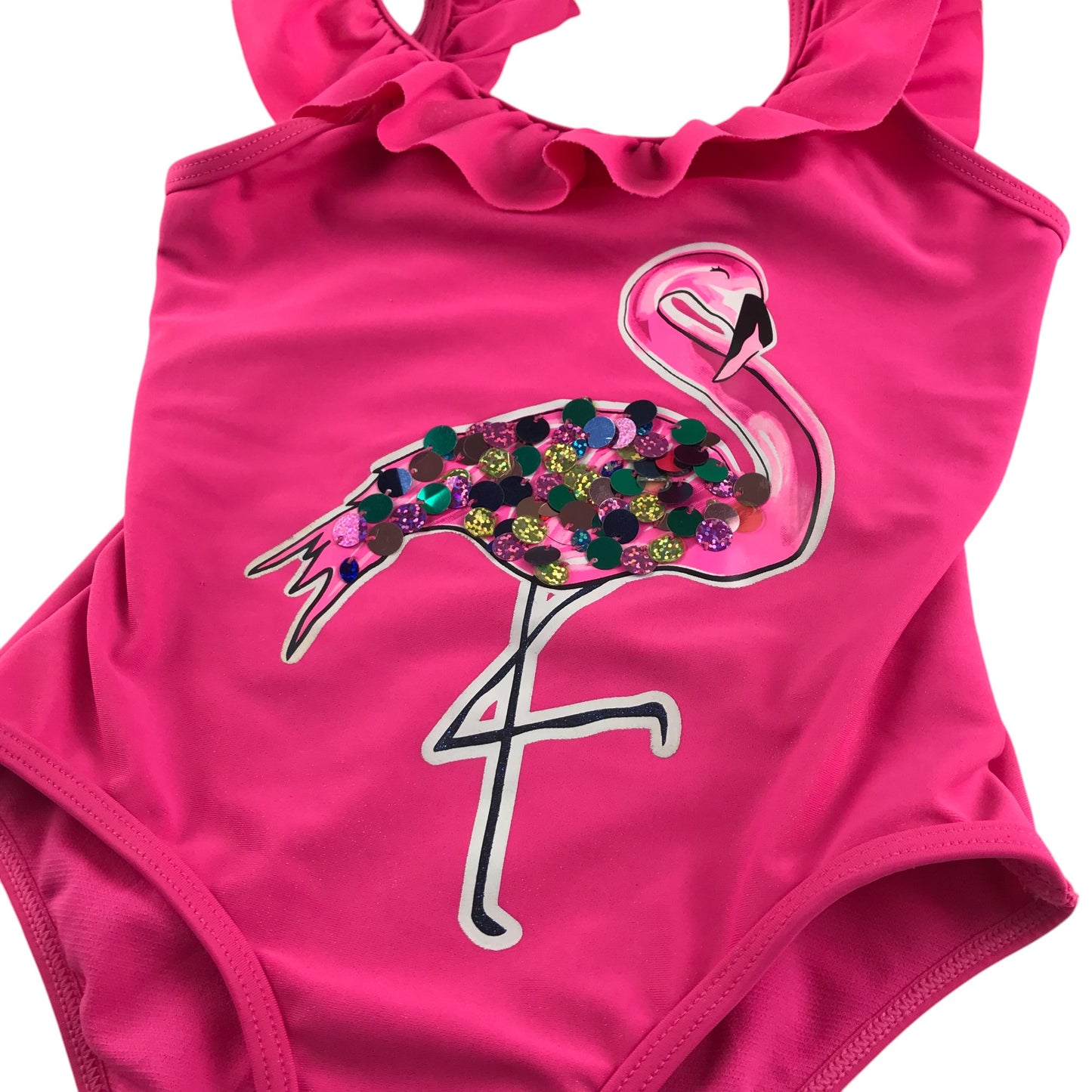 Matalan swimsuit 6-7 years pink sequin flamingo one piece cossie