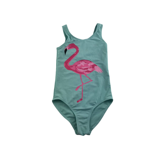 Primark swimsuit 7-8 years light blue flamingo one piece cossie