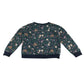 H&M Sweater 9-10 years navy woodland floral graphic print