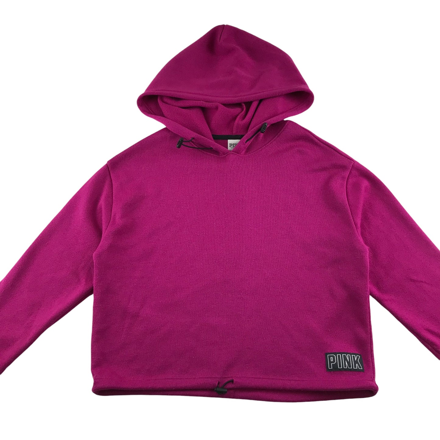 Pink hoodie women's XS purple plain with small logo cropped