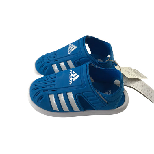 Adidas Sandals Shoe Size 12C Junior Blue and White with Ankle Straps