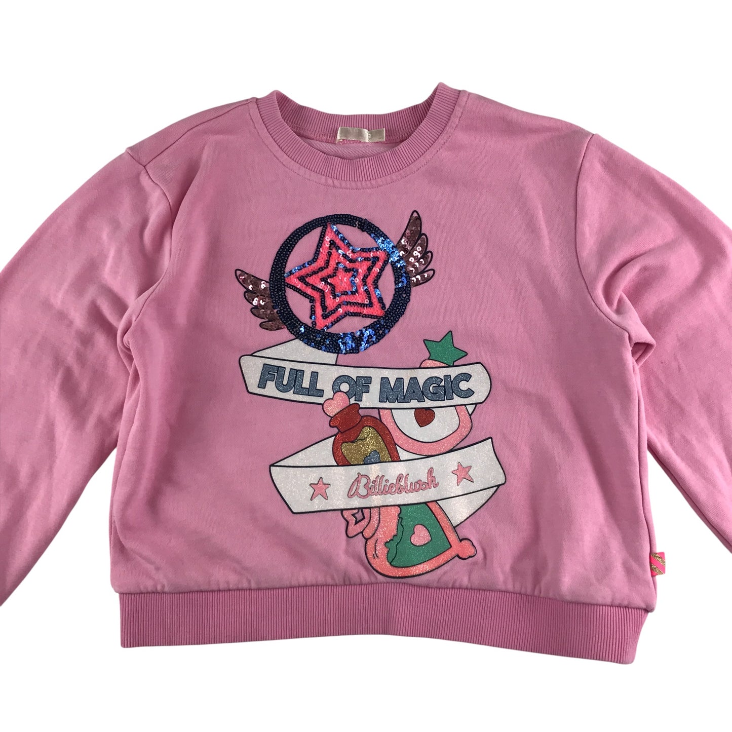 Sweater 4-5 years pink glittery sequin graphic