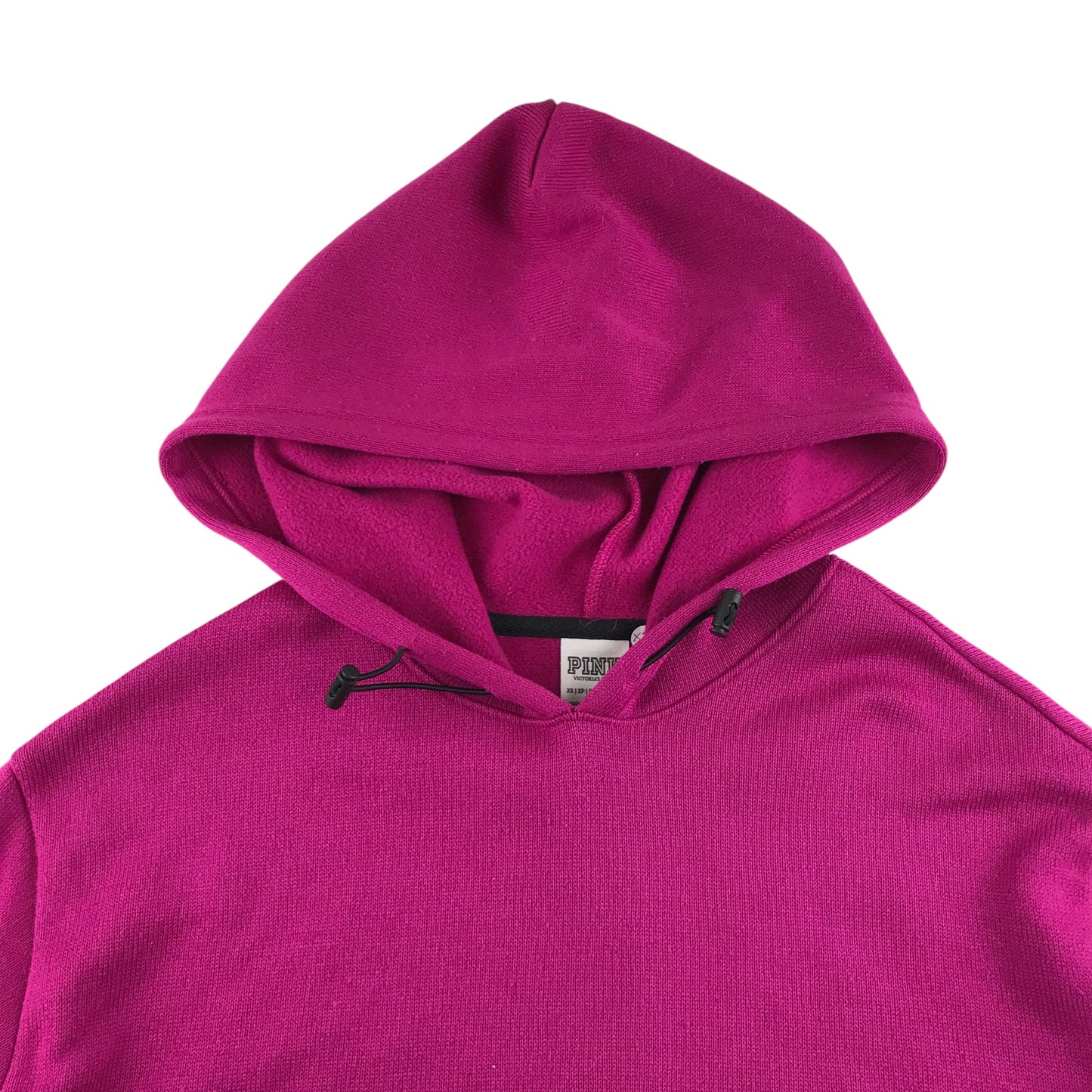 Pink hoodie women's XS purple plain with small logo cropped