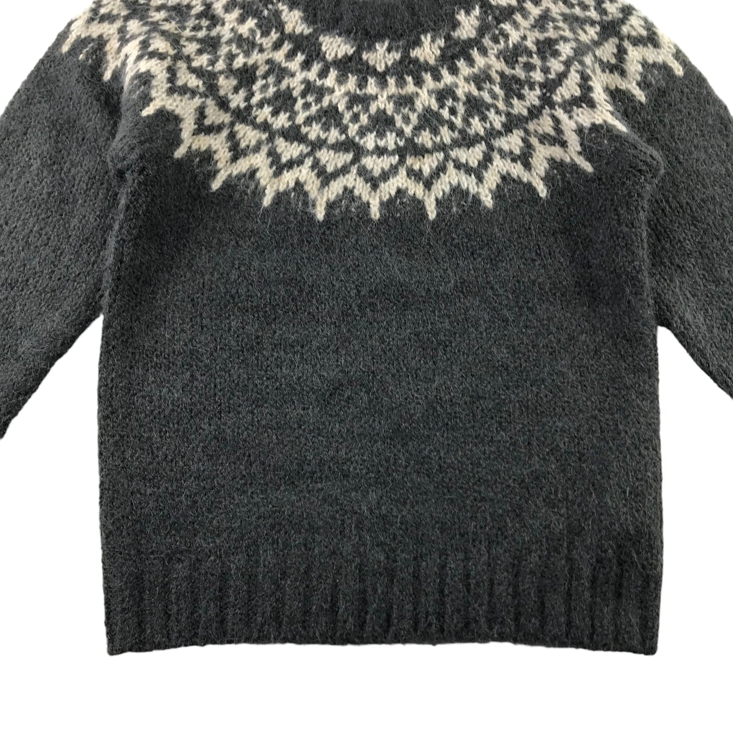 TEX jumper 7-8 years grey knit pattern pullover