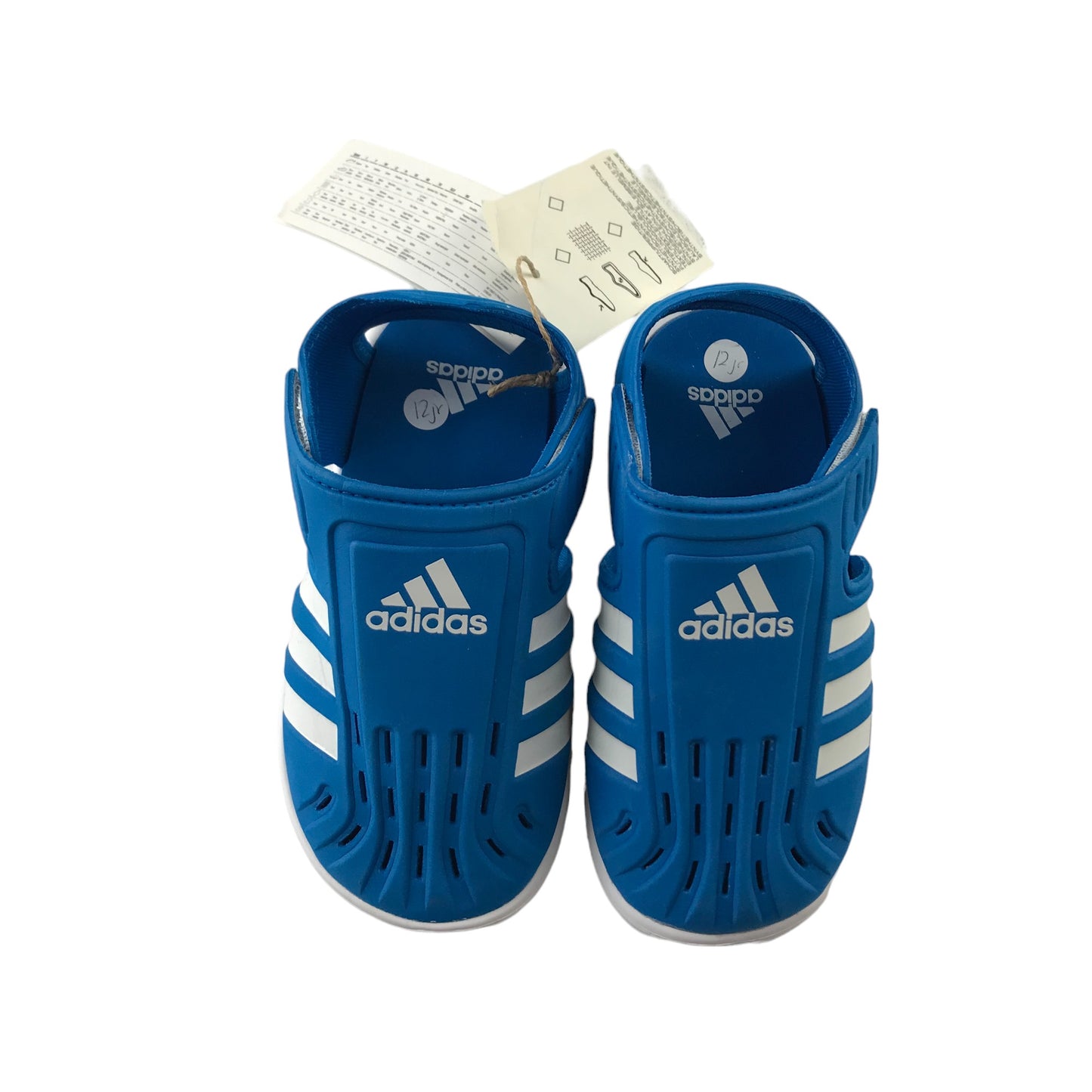Adidas Sandals Shoe Size 12C Junior Blue and White with Ankle Straps