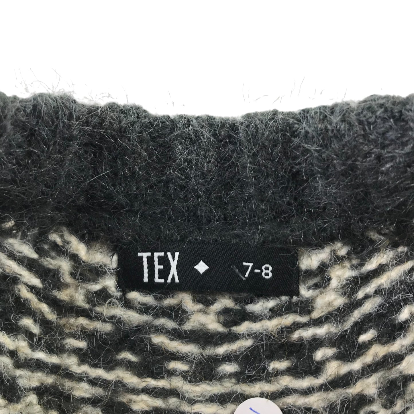 TEX jumper 7-8 years grey knit pattern pullover