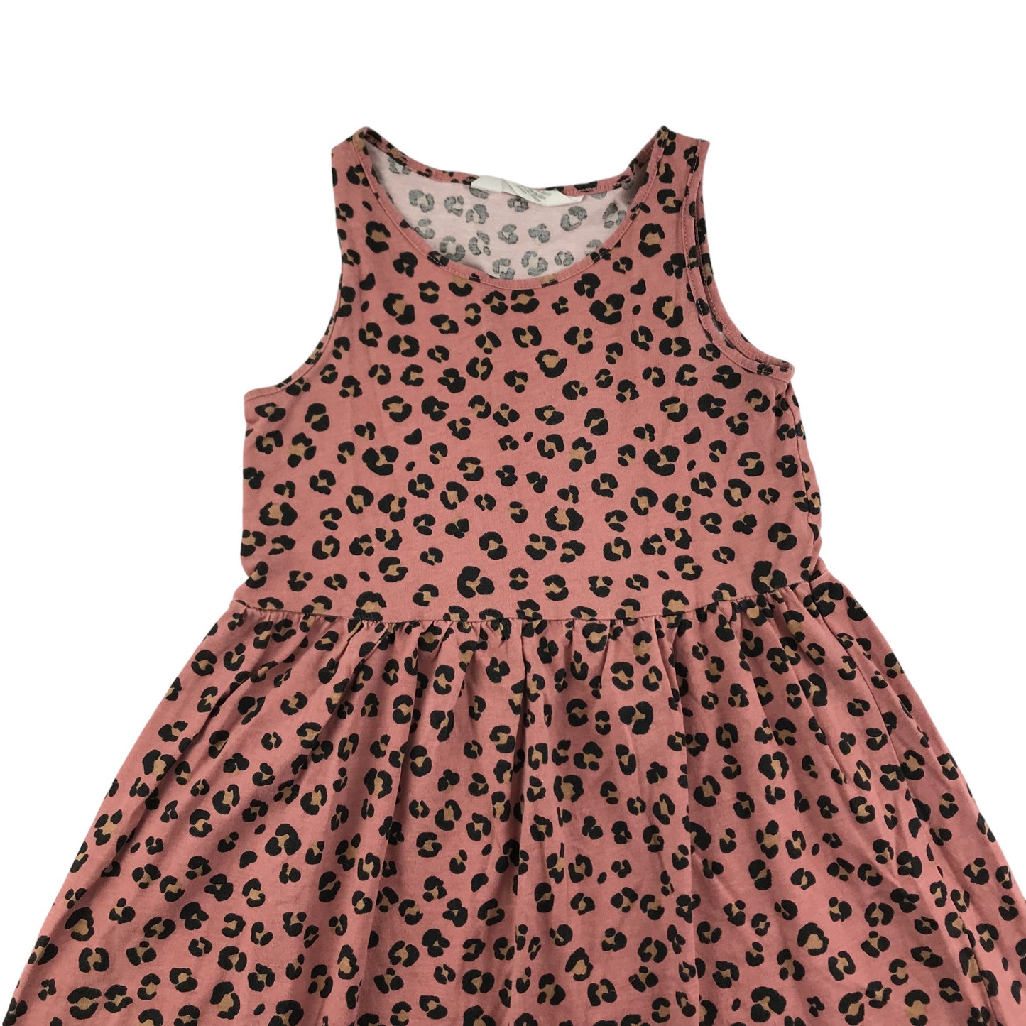 H&M Dress Age 6-8 Light Terracotta Leopard Print Cotton