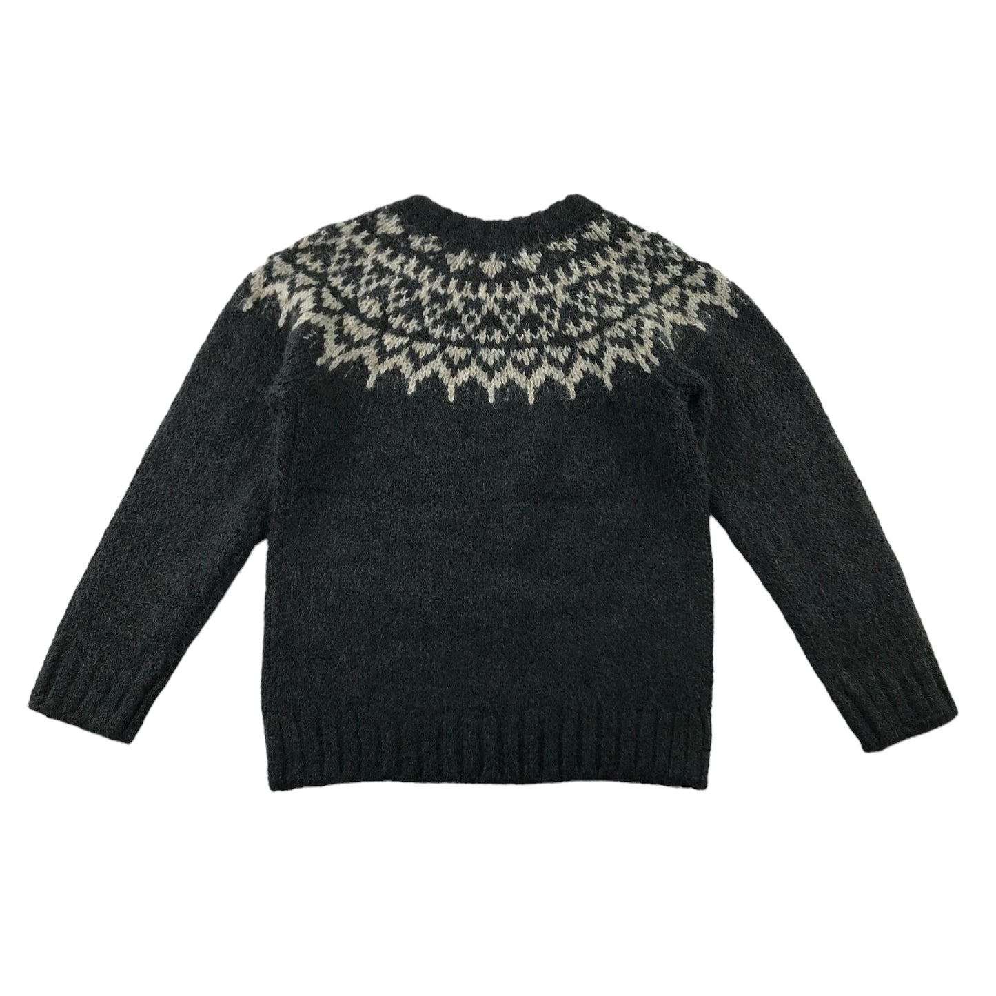 TEX jumper 7-8 years grey knit pattern pullover