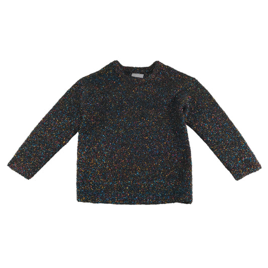 Matalan Jumper 6-7 years black with tinselly multicoloured design