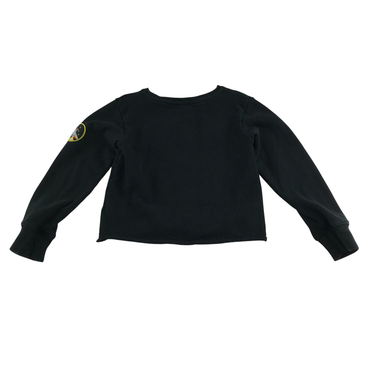 Next Sweater 6-7 years black NASA sequin reversible design with arm patch