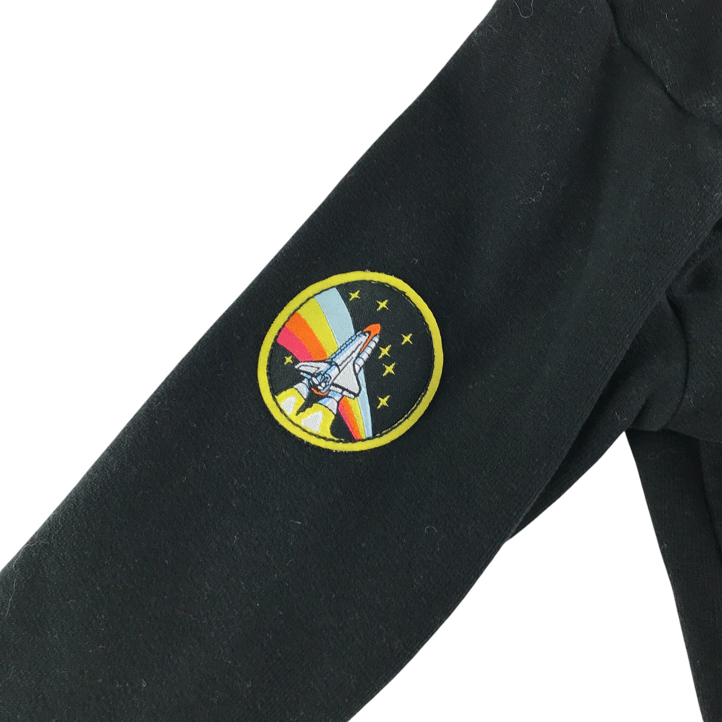 Next Sweater 6-7 years black NASA sequin reversible design with arm patch