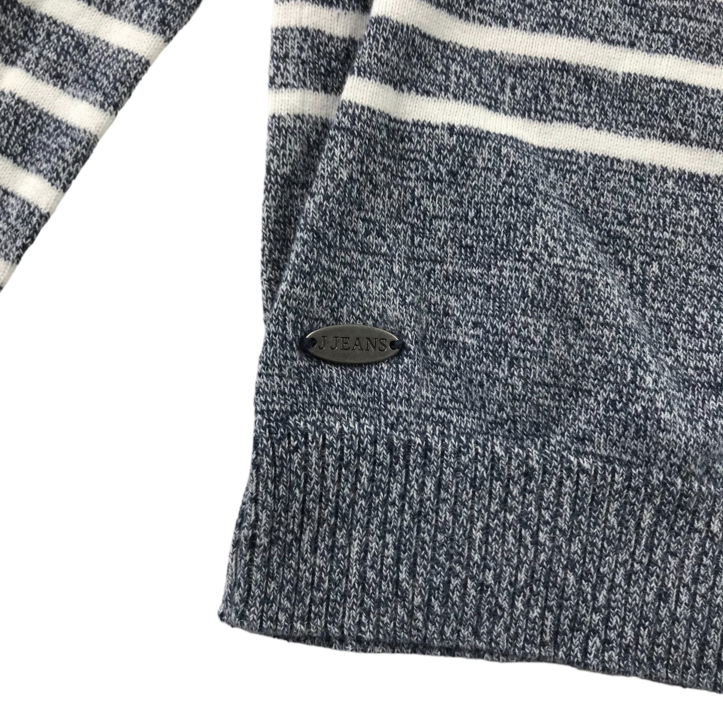 Jasper Conran jumper 6-7 years grey white stripy pullover cotton