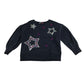 John Lewis Sweater 6-7 years navy with sequin star design cotton