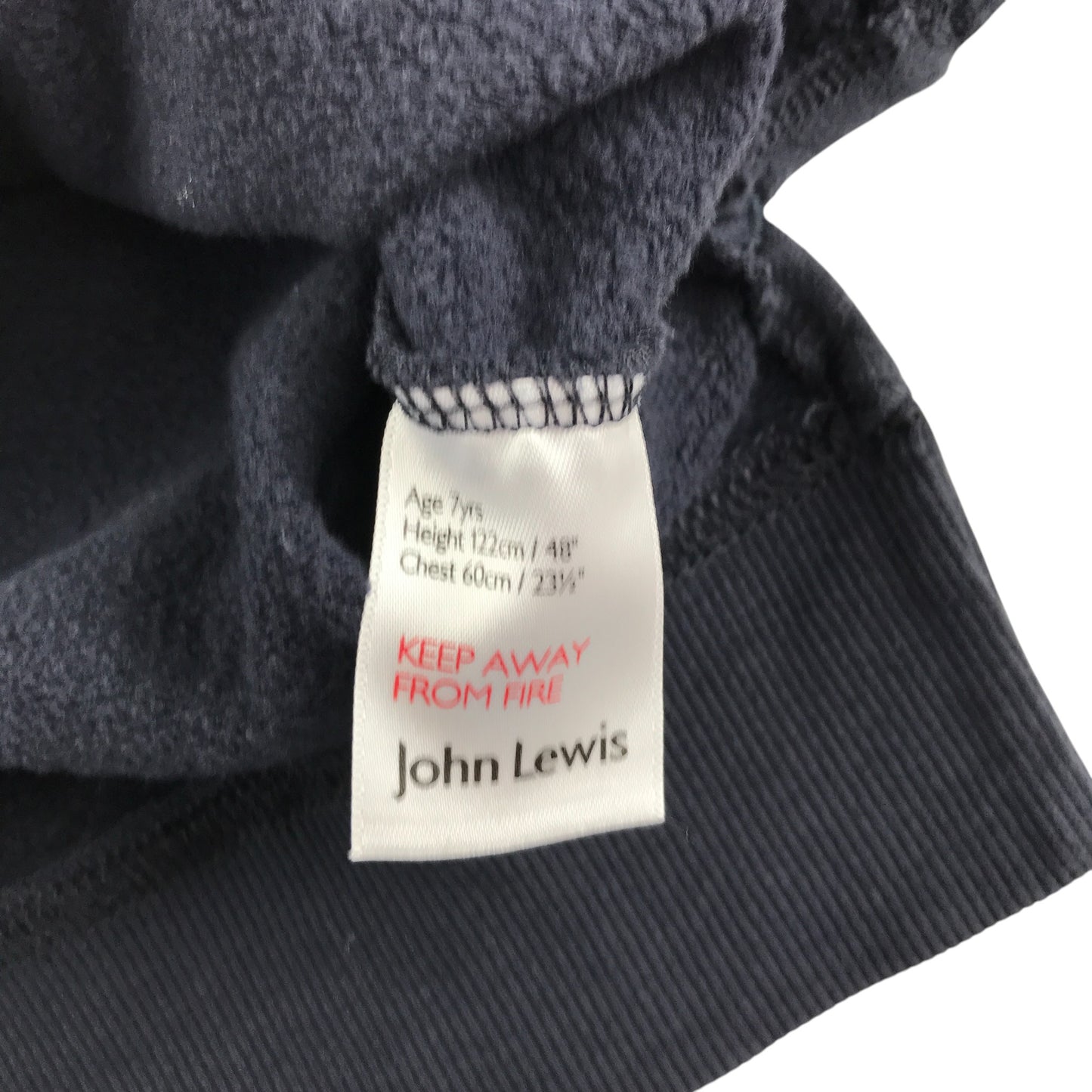 John Lewis Sweater 6-7 years navy with sequin star design cotton