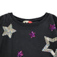 John Lewis Sweater 6-7 years navy with sequin star design cotton