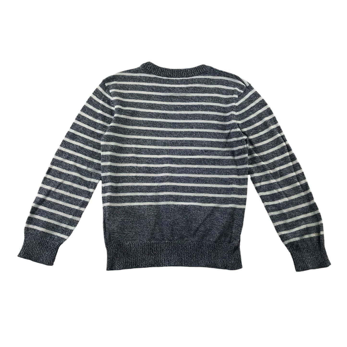 Jasper Conran jumper 6-7 years grey white stripy pullover cotton