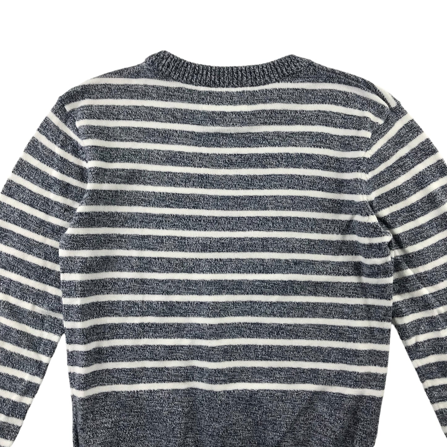 Jasper Conran jumper 6-7 years grey white stripy pullover cotton