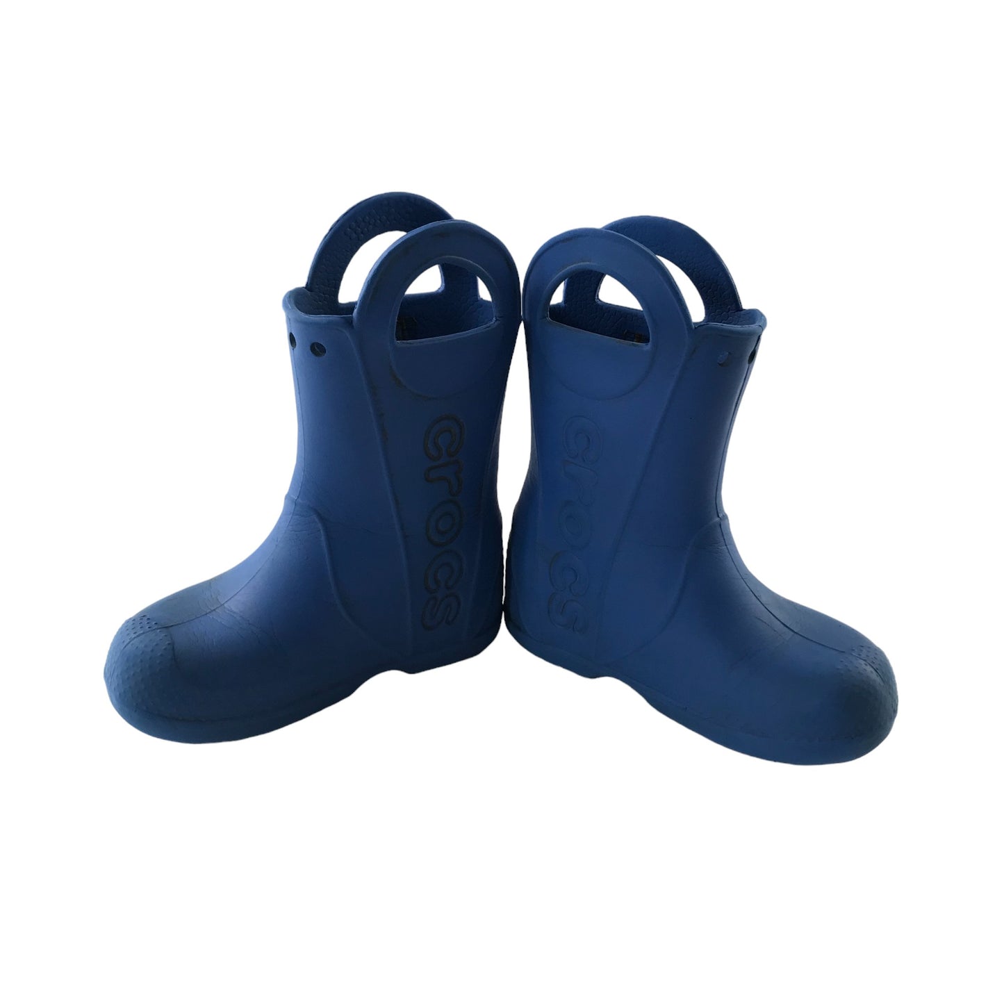 Crocs Wellies Shoe Size 11C Junior Blue Plain with Handles