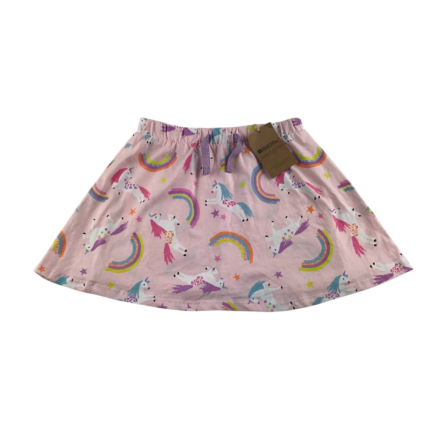 Mountain Warehouse skirt 7-8 years pink unicorns and rainbows skort cotton