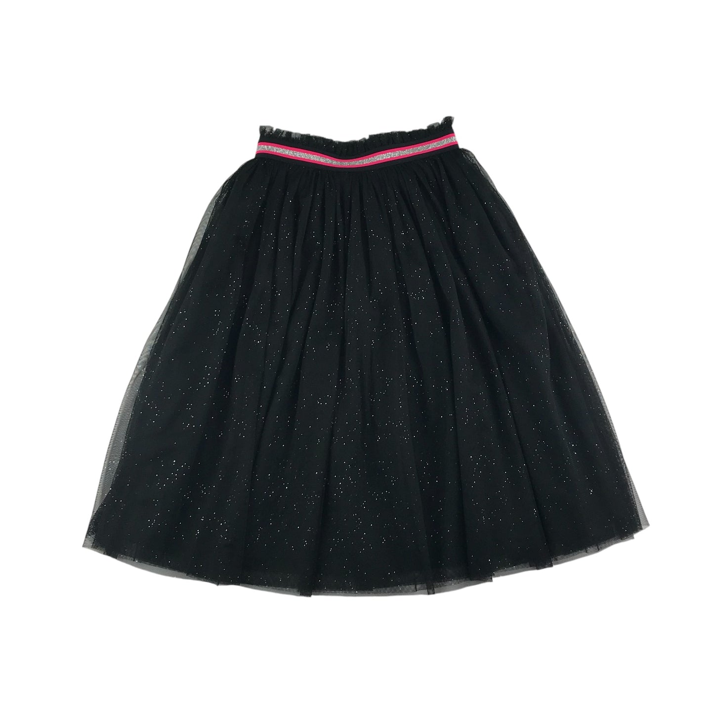 M&S skirt 10-11 years black midi mesh with sparkles