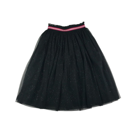 M&S skirt 10-11 years black midi mesh with sparkles