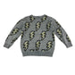 Next Jumper 5-6 years grey with lighting strike graphic design
