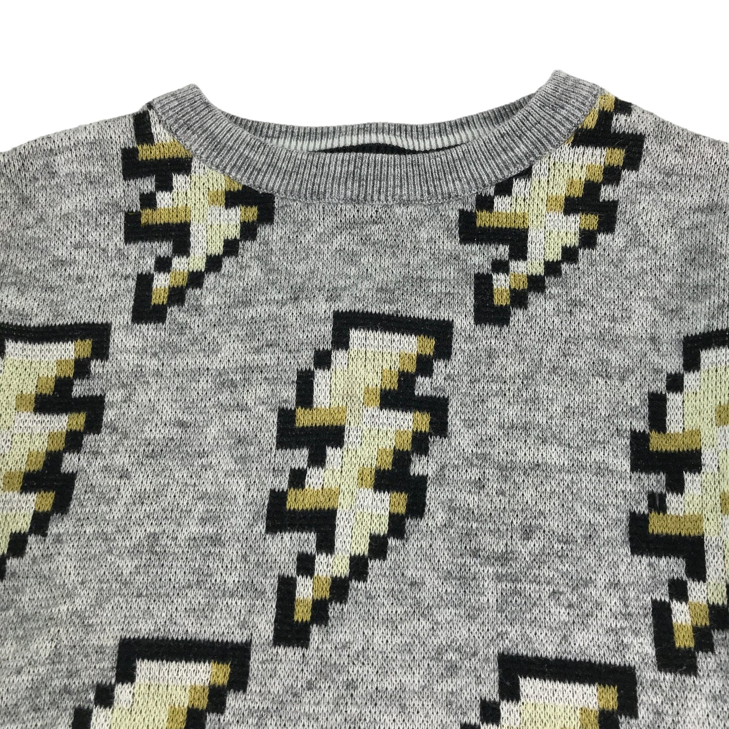 Next Jumper 5-6 years grey with lighting strike graphic design