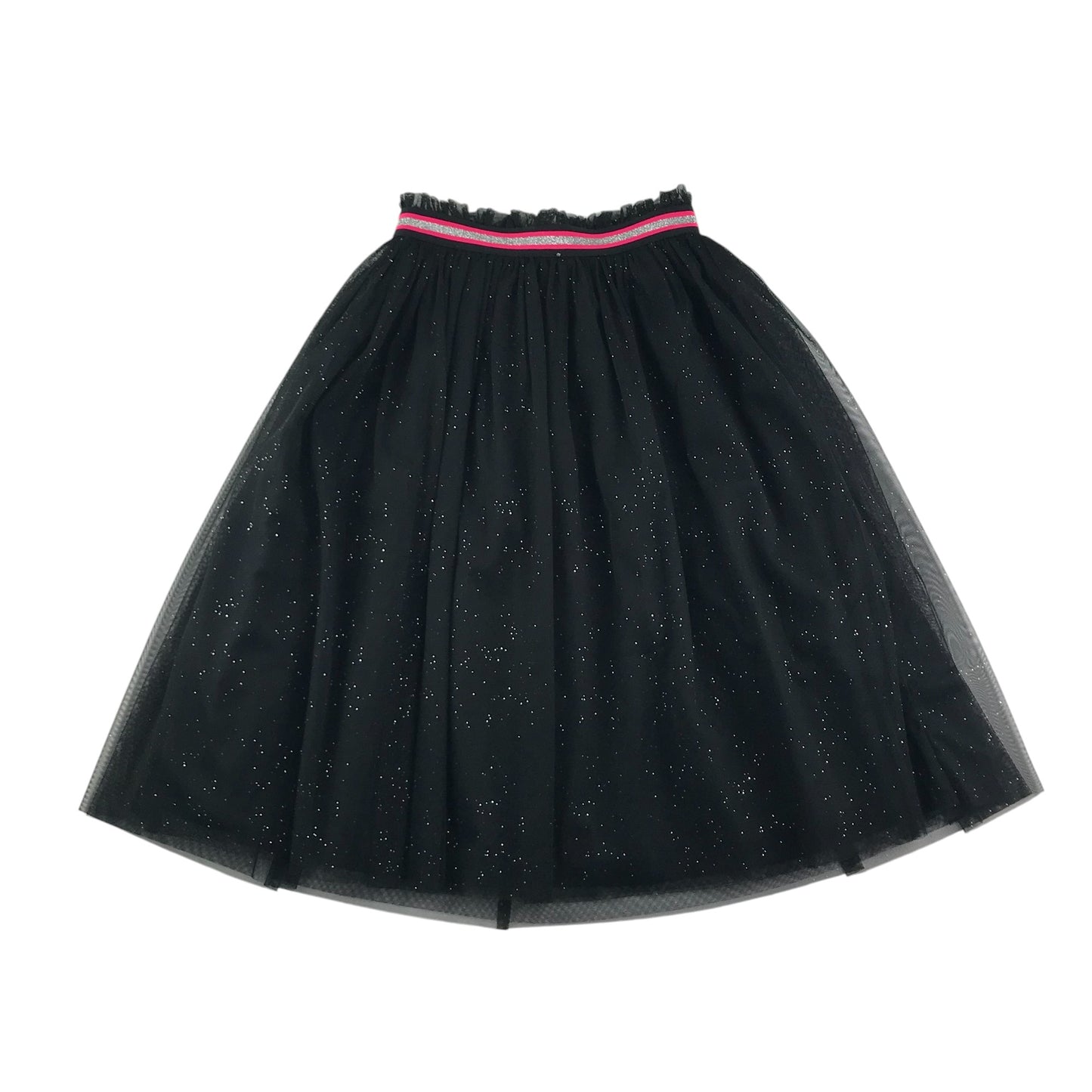 M&S skirt 10-11 years black midi mesh with sparkles