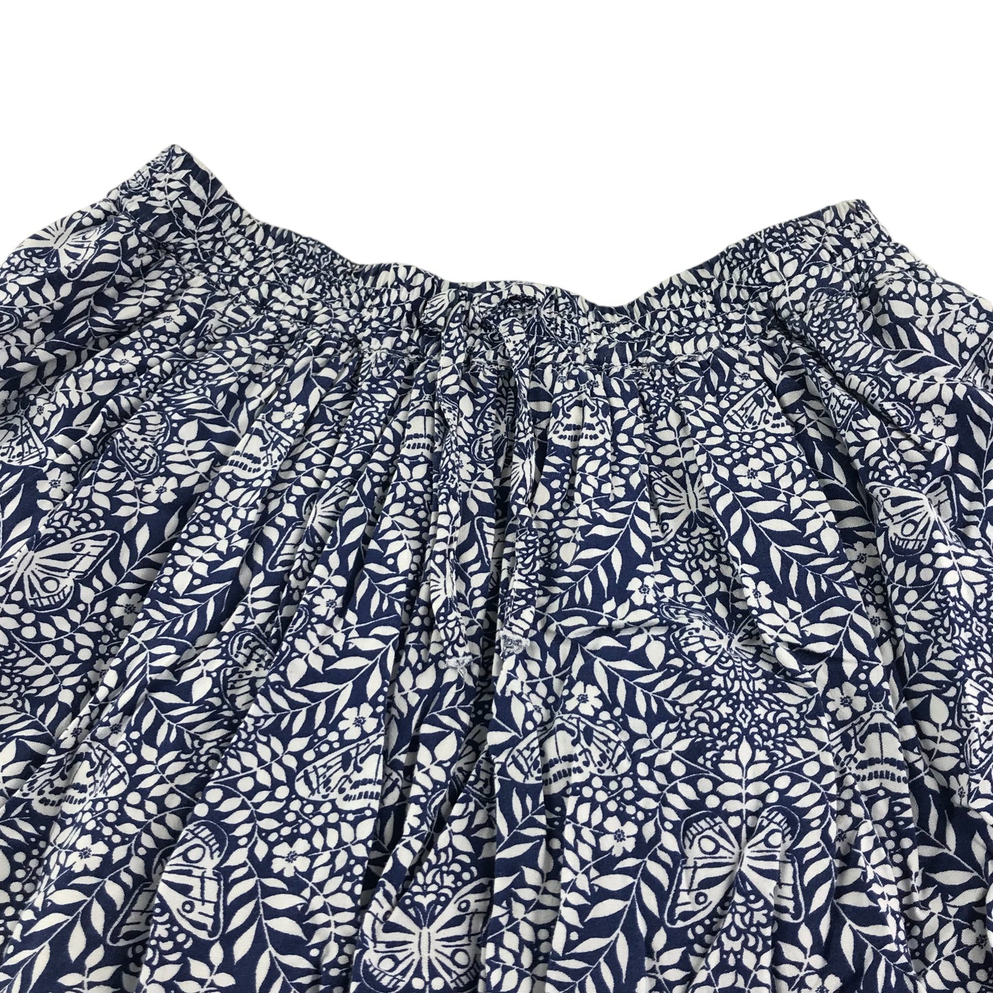 Fatface skirt 10-11 years navy and white floral layered cotton-viscose